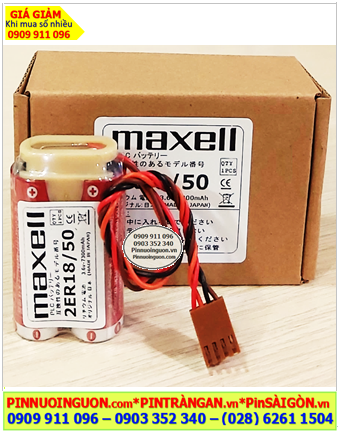 Maxell 2ER18/50 (2viên kết đôi), Pin nuôi nguồn PLC Maxell 2ER18/50 lithium 3.6v 7300mAh /Xuất xứ NHẬT